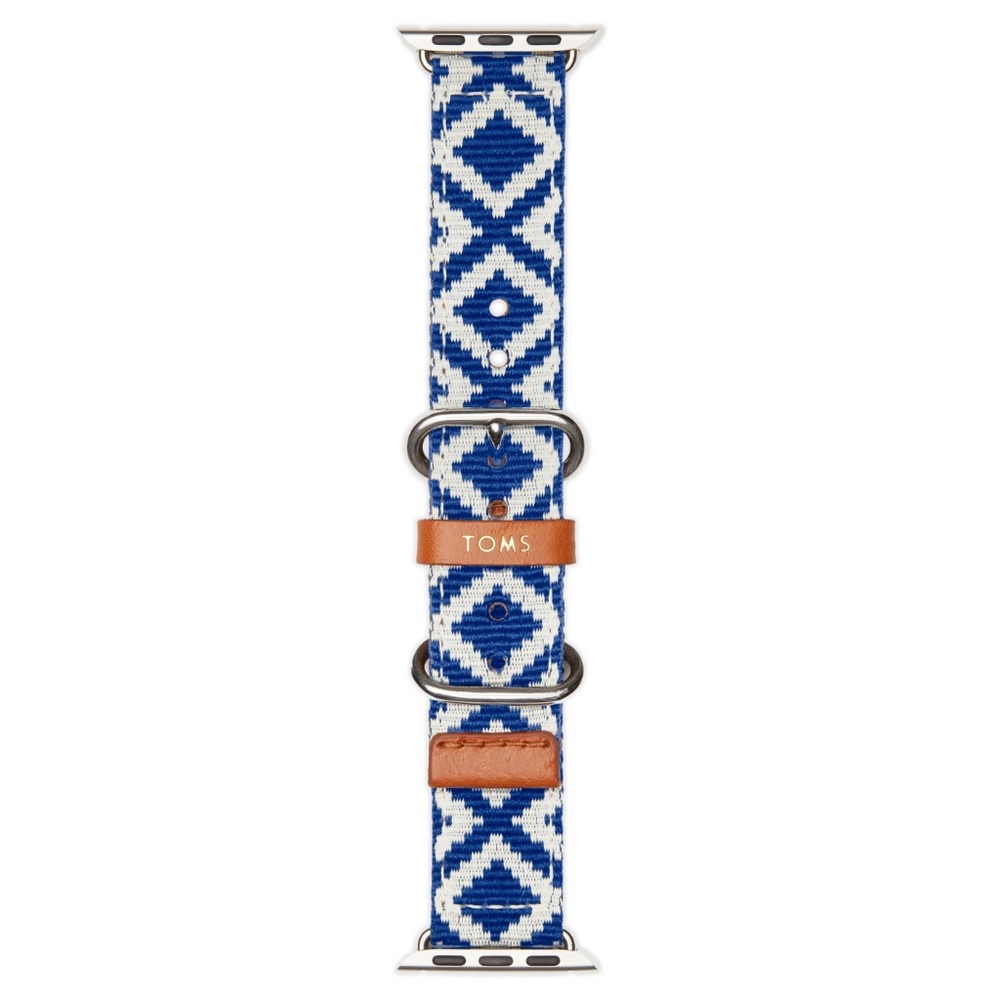 Toms Apple Watch Band Blue Woven New - Picture 2 of 5